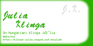 julia klinga business card